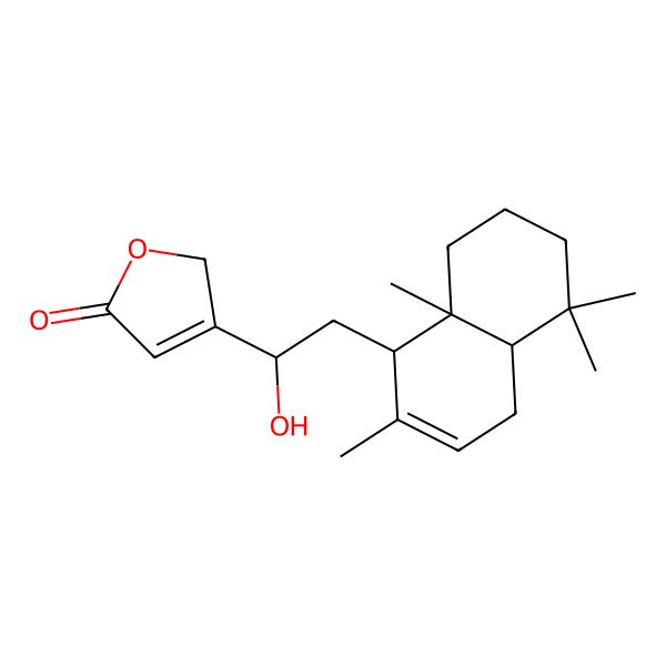 2D Structure of 3-[2-(2,5,5,8a-tetramethyl-1,4,4a,6,7,8-hexahydronaphthalen-1-yl)-1-hydroxyethyl]-2H-furan-5-one