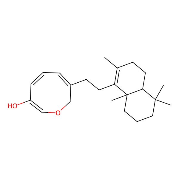 2D Structure of 3-[2-(2,5,5,8a-tetramethyl-3,4,4a,6,7,8-hexahydronaphthalen-1-yl)ethyl]-2H-oxocin-7-ol