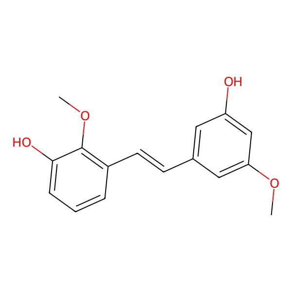 2D Structure of 3-[2-(3-Hydroxy-5-methoxyphenyl)ethenyl]-2-methoxyphenol