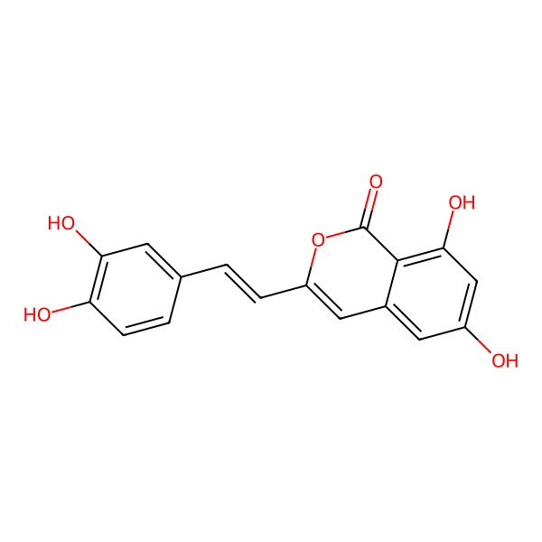 2D Structure of 3-[2-(3,4-Dihydroxyphenyl)ethenyl]-6,8-dihydroxyisochromen-1-one