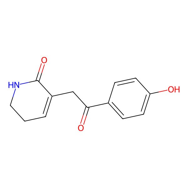2D Structure of 3-(2-(4-Hydroxyphenyl)-2-oxoethyl)-5,6-dihydropyridin-2(1h)-one