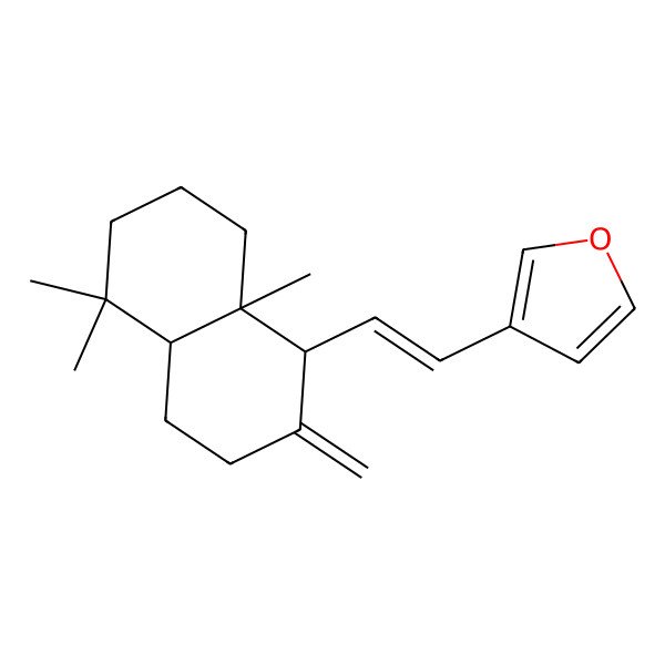 2D Structure of 3-[2-(5,5,8a-trimethyl-2-methylidene-3,4,4a,6,7,8-hexahydro-1H-naphthalen-1-yl)ethenyl]furan