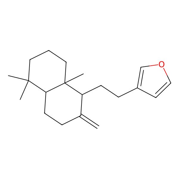 2D Structure of 3-[2-(5,5,8a-trimethyl-2-methylidene-3,4,4a,6,7,8-hexahydro-1H-naphthalen-1-yl)ethyl]furan