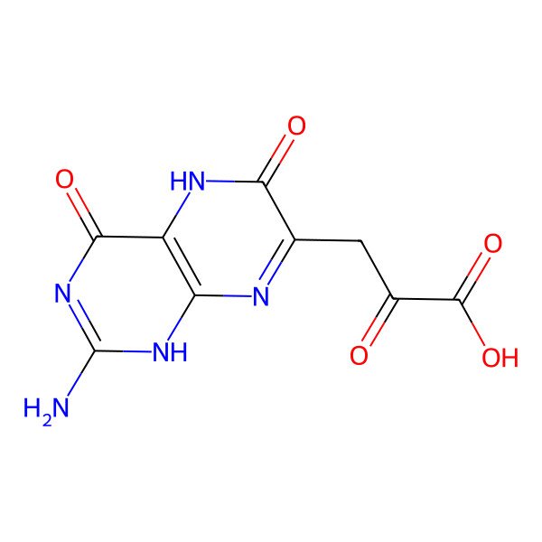 2D Structure of 3-(2-amino-4,6-dioxo-1,5-dihydropteridin-7-yl)-2-oxopropanoic acid