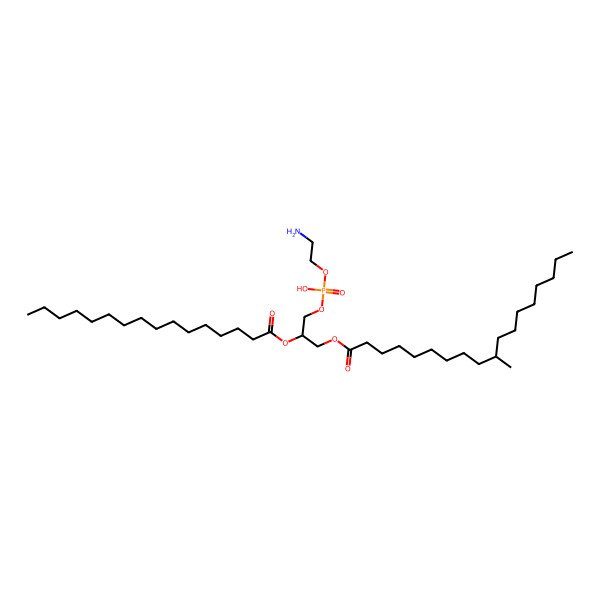 2D Structure of [3-[2-Aminoethoxy(hydroxy)phosphoryl]oxy-2-hexadecanoyloxypropyl] 10-methyloctadecanoate