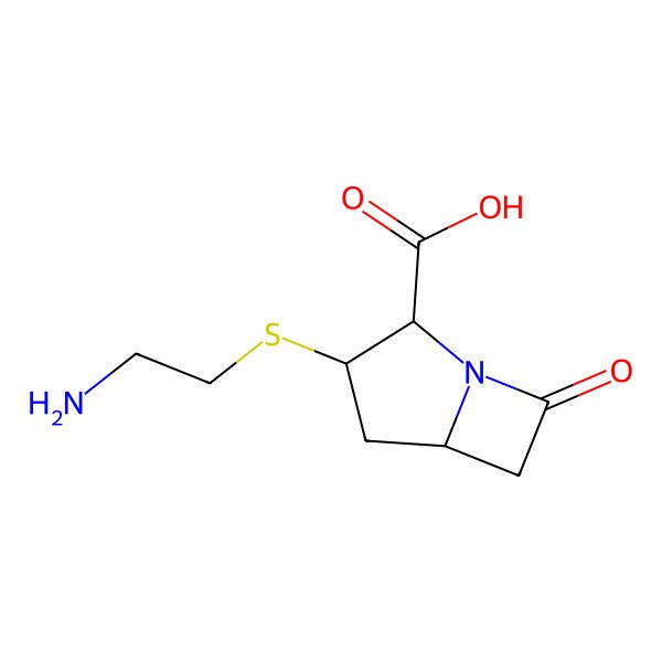 2D Structure of 3-[(2-Aminoethyl)sulfanyl]-7-oxo-1-azabicyclo[3.2.0]heptane-2-carboxylic acid