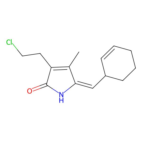 2D Structure of 3-(2-Chloroethyl)-5-(cyclohex-2-en-1-ylmethylidene)-4-methylpyrrol-2-one