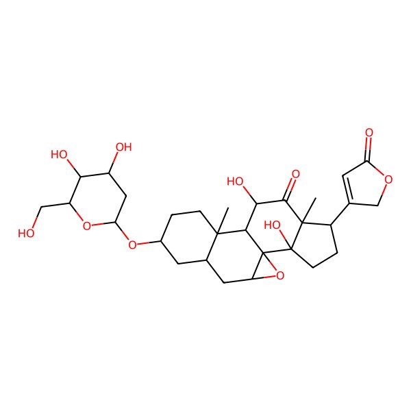 2D Structure of 3-[(2-Deoxyhexopyranosyl)oxy]-11,14-dihydroxy-12-oxo-7,8-epoxycard-20(22)-enolide