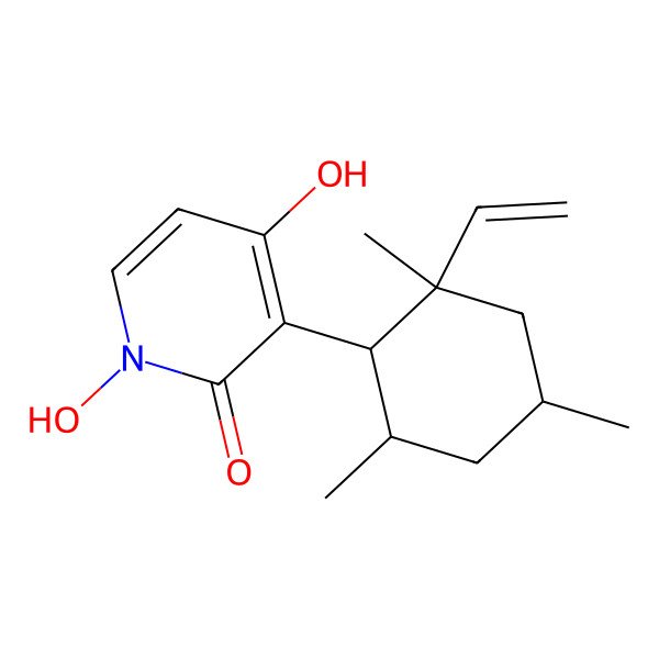 2D Structure of 3-(2-Ethenyl-2,4,6-trimethylcyclohexyl)-1,4-dihydroxypyridin-2-one