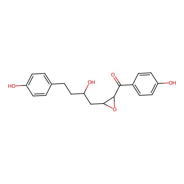 2D Structure of [3-[2-Hydroxy-4-(4-hydroxyphenyl)butyl]oxiran-2-yl]-(4-hydroxyphenyl)methanone