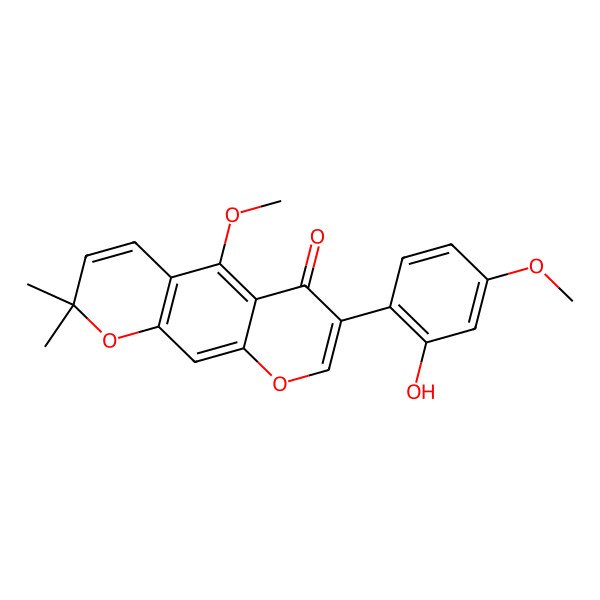 2D Structure of 3-(2-Hydroxy-4-methoxy-phenyl)-5-methoxy-8,8-dimethyl-8H-pyrano[3,2-g]chromen-4-one