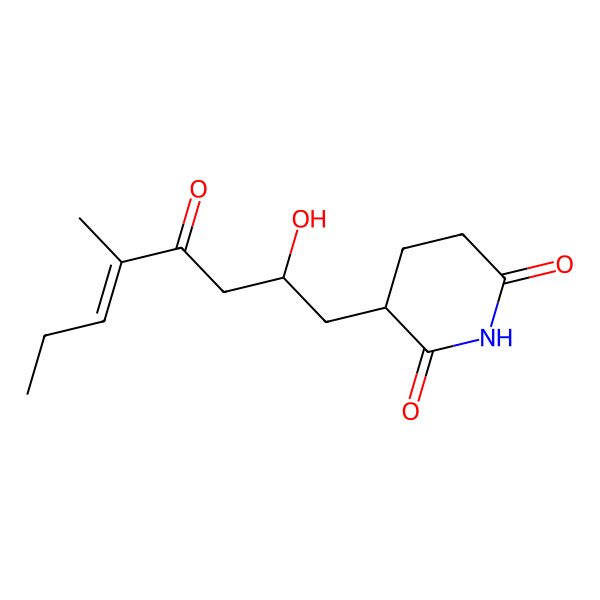 2D Structure of 3-(2-Hydroxy-5-methyl-4-oxooct-5-enyl)piperidine-2,6-dione
