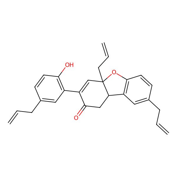 2D Structure of 3-(2-Hydroxy-5-prop-2-enylphenyl)-4a,8-bis(prop-2-enyl)-1,9b-dihydrodibenzofuran-2-one