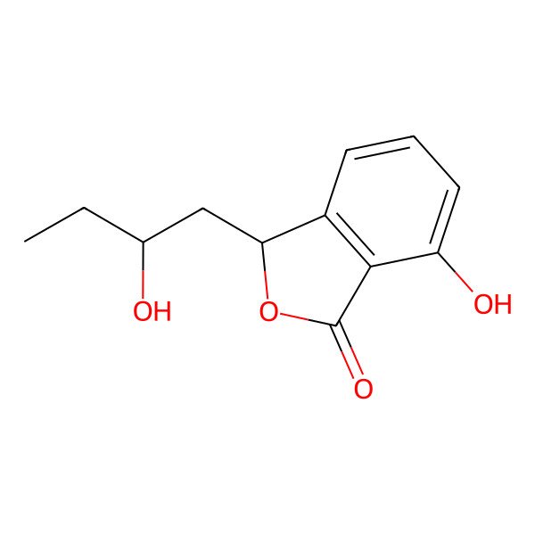 2D Structure of 3-[2'-Hydroxybutyl]-7-hydroxyphthalide