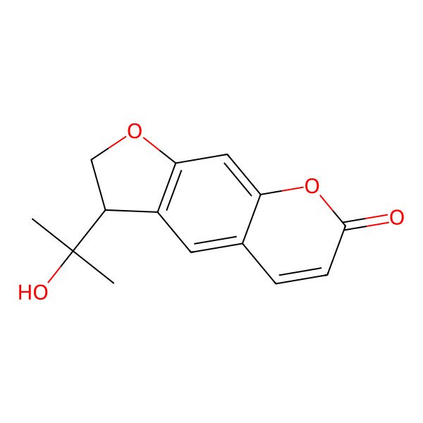 2D Structure of 3-(2-Hydroxypropan-2-yl)-2,3-dihydrofuro[3,2-g]chromen-7-one