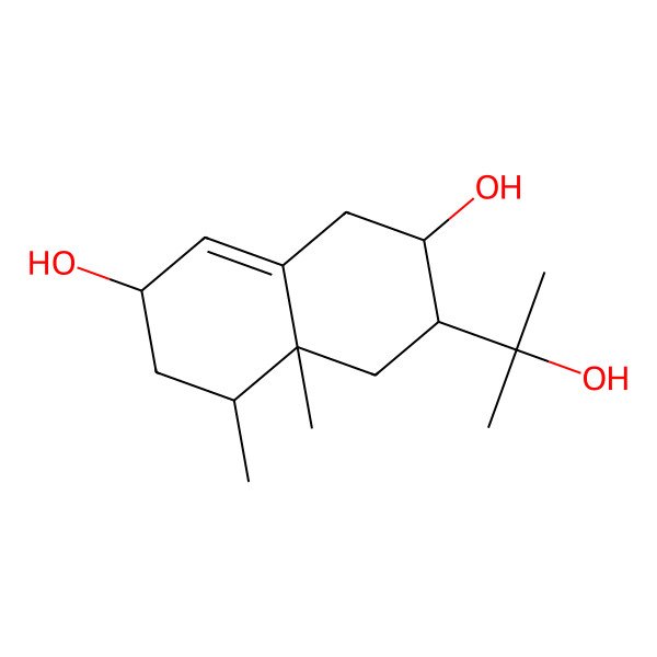 2D Structure of 3-(2-hydroxypropan-2-yl)-4a,5-dimethyl-2,3,4,5,6,7-hexahydro-1H-naphthalene-2,7-diol 2D Structure of 3-(2-hydroxypropan-2-yl)-4a,5-dimethyl-2,3,4,5,6,7-hexahydro-1H-naphthalene-2,7-diol