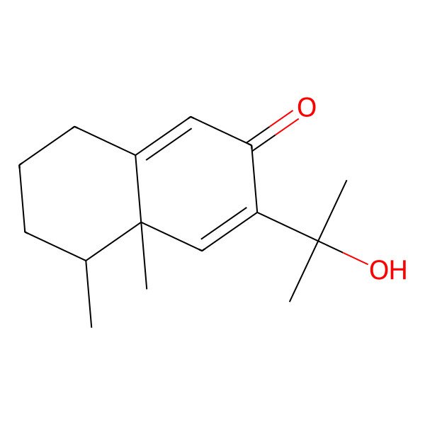 2D Structure of 3-(2-Hydroxypropan-2-yl)-4a,5-dimethyl-5,6,7,8-tetrahydronaphthalen-2-one 2D Structure of 3-(2-Hydroxypropan-2-yl)-4a,5-dimethyl-5,6,7,8-tetrahydronaphthalen-2-one