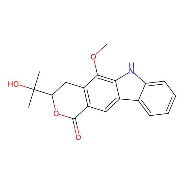 2D Structure of 3-(2-hydroxypropan-2-yl)-5-methoxy-4,6-dihydro-3H-pyrano[4,3-b]carbazol-1-one