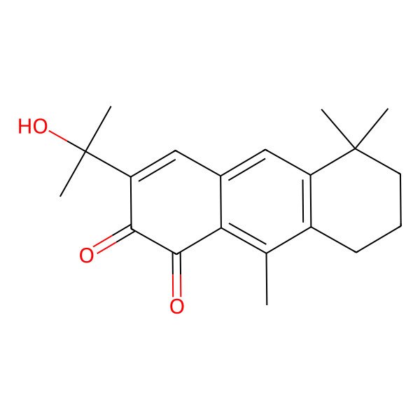 2D Structure of 3-(2-hydroxypropan-2-yl)-5,5,9-trimethyl-7,8-dihydro-6H-anthracene-1,2-dione
