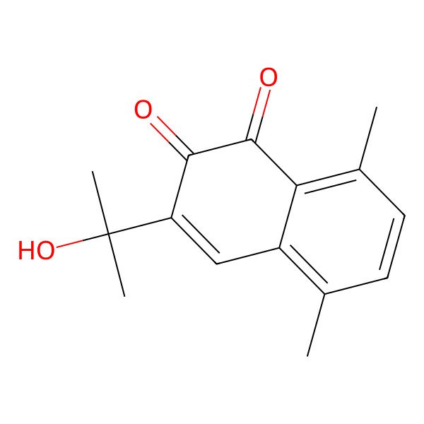2D Structure of 3-(2-Hydroxypropan-2-yl)-5,8-dimethylnaphthalene-1,2-dione 2D Structure of 3-(2-Hydroxypropan-2-yl)-5,8-dimethylnaphthalene-1,2-dione