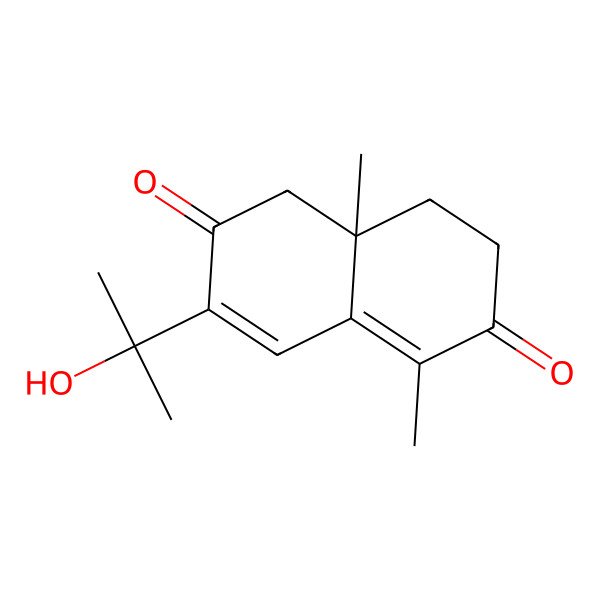 2D Structure of 3-(2-hydroxypropan-2-yl)-5,8a-dimethyl-7,8-dihydro-1H-naphthalene-2,6-dione 2D Structure of 3-(2-hydroxypropan-2-yl)-5,8a-dimethyl-7,8-dihydro-1H-naphthalene-2,6-dione
