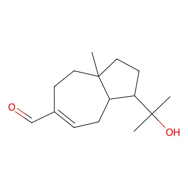 2D Structure of 3-(2-hydroxypropan-2-yl)-8a-methyl-2,3,3a,4,7,8-hexahydro-1H-azulene-6-carbaldehyde