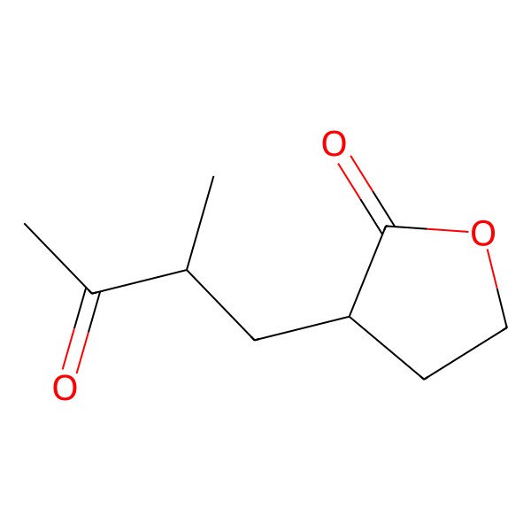 2D Structure of 3-(2-Methyl-3-oxobutyl)oxolan-2-one