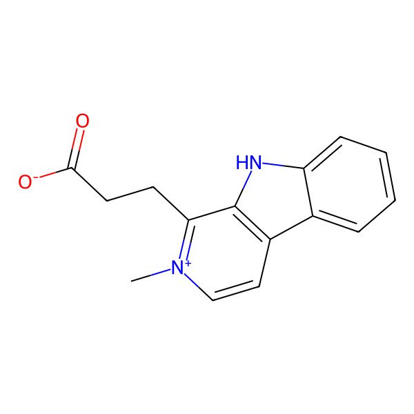 2D Structure of 3-(2-methyl-9H-pyrido[3,4-b]indol-2-ium-1-yl)propanoate
