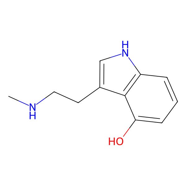 2D Structure of 3-[2-(methylamino)ethyl]-1H-indol-4-ol