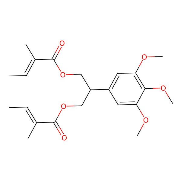 2D Structure of [3-(2-Methylbut-2-enoyloxy)-2-(3,4,5-trimethoxyphenyl)propyl] 2-methylbut-2-enoate