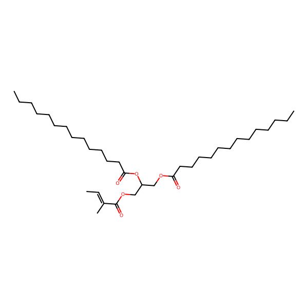 2D Structure of [3-(2-Methylbut-2-enoyloxy)-2-tetradecanoyloxypropyl] tetradecanoate