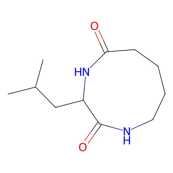 2D Structure of 3-(2-Methylpropyl)-1,4-diazonane-2,5-dione