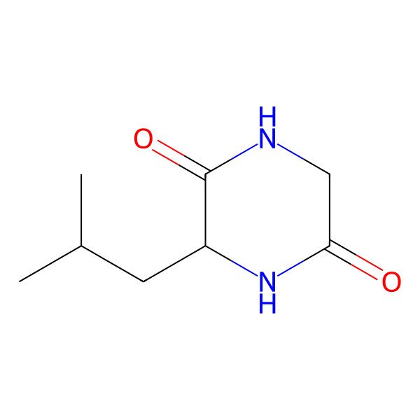 2D Structure of 3-(2-Methylpropyl)-2,5-piperazinedione