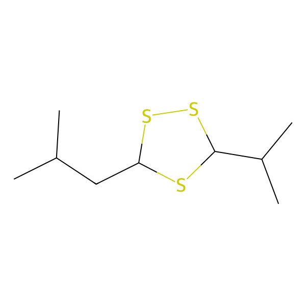 2D Structure of 3-(2-Methylpropyl)-5-propan-2-yl-1,2,4-trithiolane