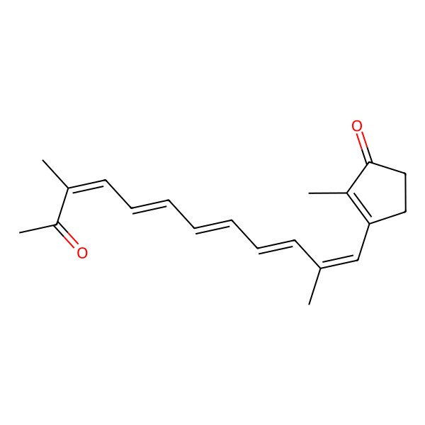 2D Structure of 3-(2,10-Dimethyl-11-oxododeca-1,3,5,7,9-pentaenyl)-2-methylcyclopent-2-en-1-one