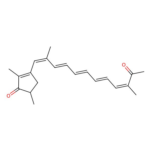 2D Structure of 3-(2,10-Dimethyl-11-oxododeca-1,3,5,7,9-pentaenyl)-2,5-dimethylcyclopent-2-en-1-one
