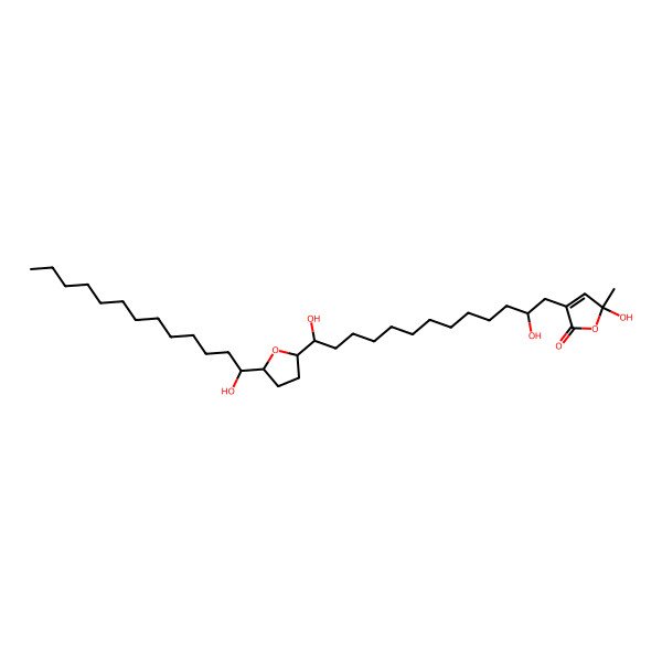 2D Structure of 3-[2,13-Dihydroxy-13-[5-(1-hydroxytridecyl)oxolan-2-yl]tridecyl]-5-hydroxy-5-methylfuran-2-one