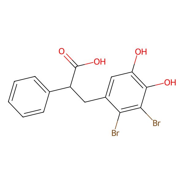2D Structure of 3-(2,3-Dibromo-4,5-dihydroxyphenyl)-2-phenylpropanoic acid
