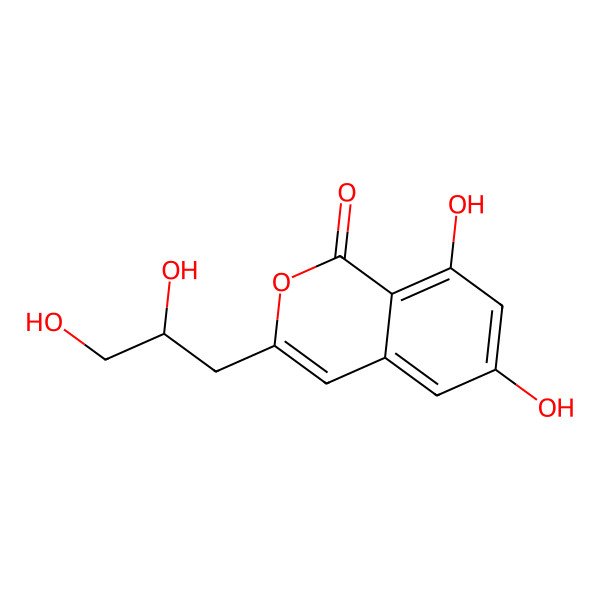 2D Structure of 3-(2,3-Dihydroxypropyl)-6,8-dihydroxyisochromen-1-one