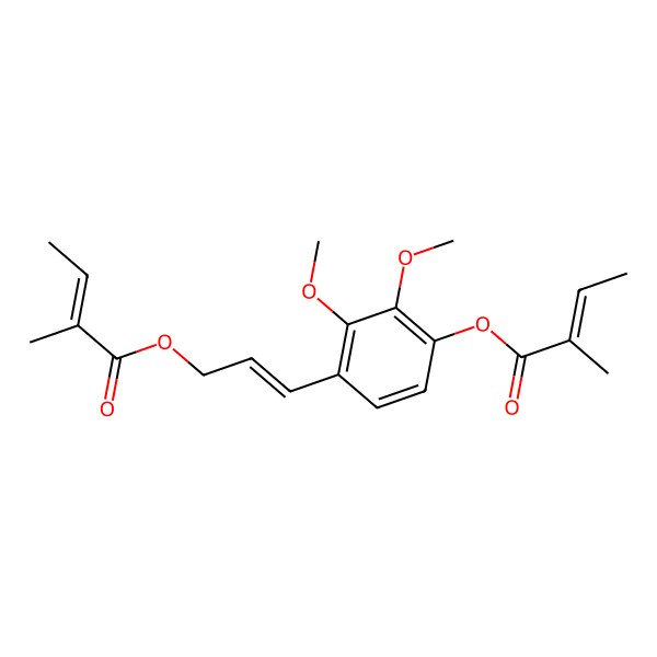2D Structure of 3-[2,3-Dimethoxy-4-(2-methylbut-2-enoyloxy)phenyl]prop-2-enyl 2-methylbut-2-enoate