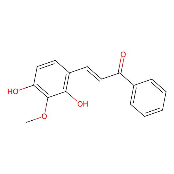 2D Structure of 3-(2,4-Dihydroxy-3-methoxyphenyl)-1-phenylprop-2-en-1-one