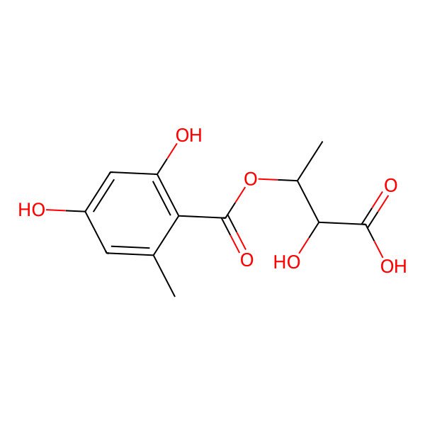 2D Structure of 3-(2,4-Dihydroxy-6-methylbenzoyl)oxy-2-hydroxybutanoic acid