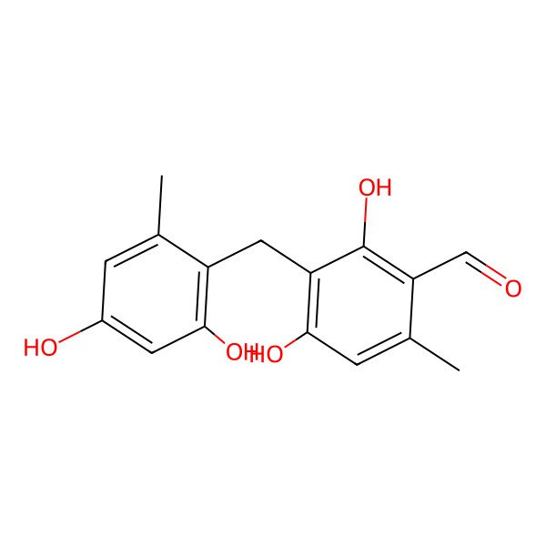 2D Structure of 3-(2,4-Dihydroxy-6-methylbenzyl)-orsellinaldehyde