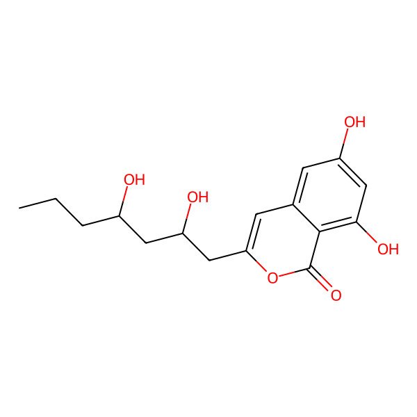 2D Structure of 3-(2,4-Dihydroxyheptyl)-6,8-dihydroxyisochromen-1-one