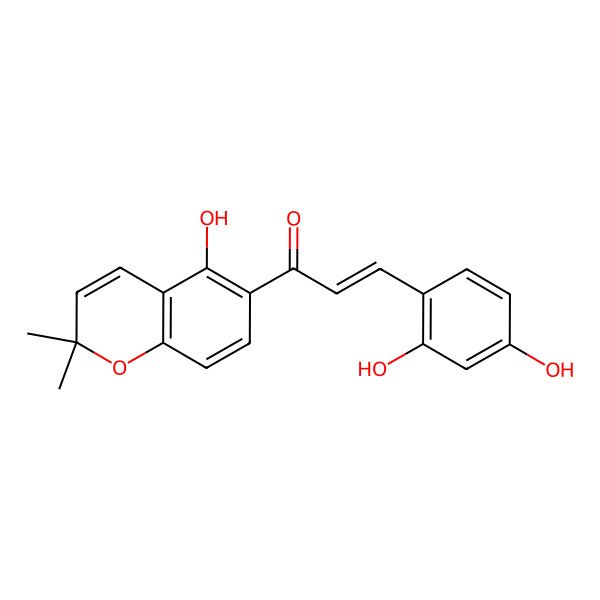 2D Structure of 3-(2,4-Dihydroxyphenyl)-1-(5-hydroxy-2,2-dimethylchromen-6-yl)prop-2-en-1-one