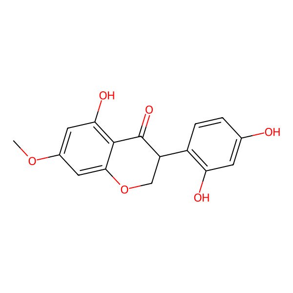 2D Structure of 3-(2,4-Dihydroxyphenyl)-5-hydroxy-7-methoxy-2,3-dihydrochromen-4-one