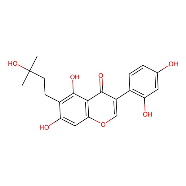2D Structure of 3-(2,4-Dihydroxyphenyl)-5,7-dihydroxy-6-(3-hydroxy-3-methylbutyl)chromen-4-one 2D Structure of 3-(2,4-Dihydroxyphenyl)-5,7-dihydroxy-6-(3-hydroxy-3-methylbutyl)chromen-4-one