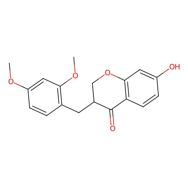 2D Structure of 3-[(2,4-Dimethoxyphenyl)methyl]-7-hydroxy-2,3-dihydrochromen-4-one