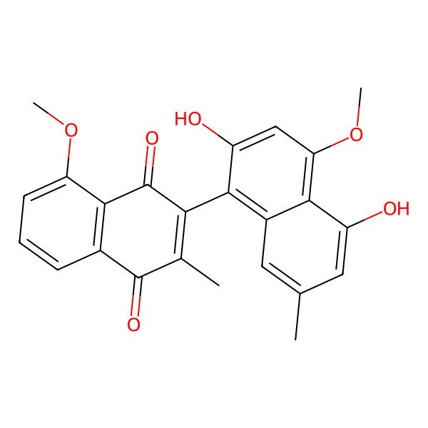 2D Structure of 3-(2,5-Dihydroxy-4-methoxy-7-methylnaphthalen-1-yl)-5-methoxy-2-methylnaphthalene-1,4-dione