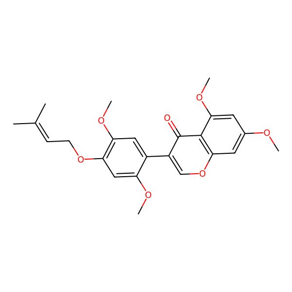 2D Structure of 3-[2,5-Dimethoxy-4-(3-methylbut-2-enoxy)phenyl]-5,7-dimethoxychromen-4-one